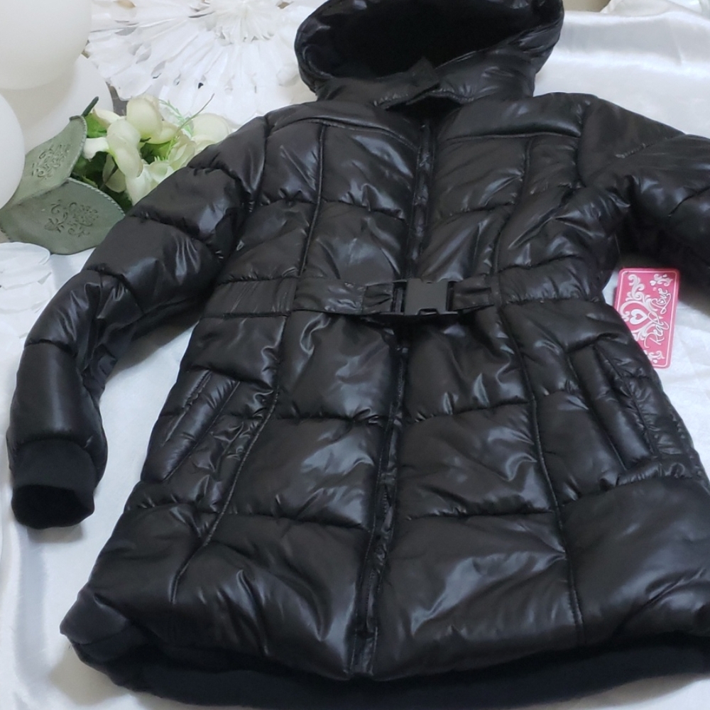 REAL LOVE GIRL'S PUFFER HOODED COAT SIZE 10/12